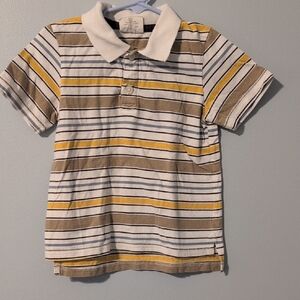Crazy 8 Striped Polo Shirt - White, Yellow, Brown